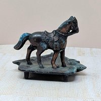 1930 John Wright Horse Cast Metal Ashtray