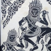 Mid-Century Cambodian Rice Paper Rubbing Wall Art