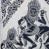 Mid-Century Cambodian Rice Paper Rubbing Wall Art