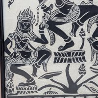 Mid-Century Cambodian Rice Paper Rubbing – Vintage Apsara Dancer Gallery Art