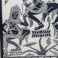 Mid-Century Cambodian Rice Paper Rubbing Wall Art