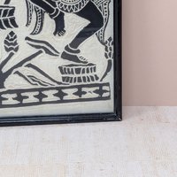 Mid-Century Cambodian Rice Paper Rubbing – Vintage Apsara Dancer Gallery Art