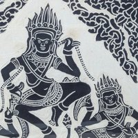 Mid-Century Cambodian Rice Paper Rubbing – Vintage Apsara Dancer Gallery Art