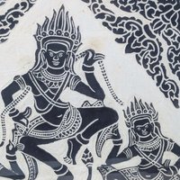 Mid-Century Cambodian Rice Paper Rubbing Wall Art