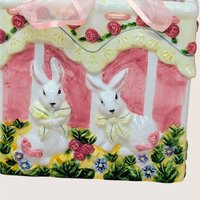 1980s Ceramic Bunny Bag Vase