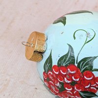 Vintage Hand-Painted Baltimore Oriole Glass Ornament 