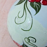 Vintage Hand-Painted Baltimore Oriole Glass Ornament 