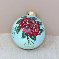 Vintage Hand-Painted Baltimore Oriole Glass Ornament 