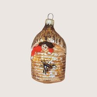 Vintage Blown Glass Baby in Beehive Ornament 