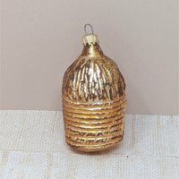 Vintage Blown Glass Baby in a Beehive – Heirloom Mercury Glass Ornament