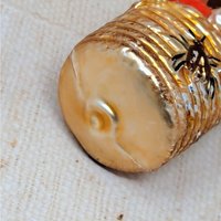 Blown Glass Baby in Beehive Ornament – Vintage German Skep Mercury Glass