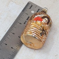 Vintage Blown Glass Baby in a Beehive – Heirloom Mercury Glass Ornament
