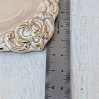 Mid-20th Century Pink Floraline Square Ashtray – Hollywood Regency Gold Trim