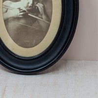 Vintage M.B. Parkinson "Cupid Asleep" Print – Framed Victorian Sepia Gallery Art