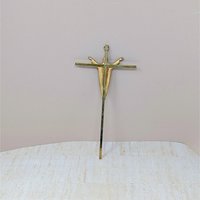 Vintage Modernist Metal Crucifix Wall Hanging