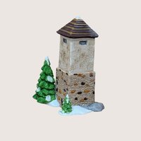 Vintage Dept 56 Silo and Hayshed Village Set