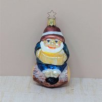 Merck Family Gnome on Log Ornament – Inge-Glas Star Cap German Glass