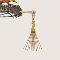 Vintage Hand-Carved Wood Bird Hair Slide