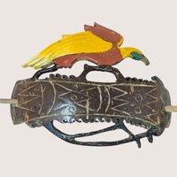 Vintage Hand-Carved Wood Bird Hair Slide