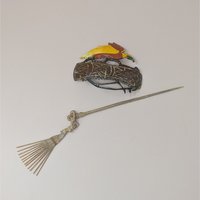 Vintage Hand-Carved Wood Bird Hair Slide