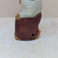 1990s Hand-Painted Clay Man Whistle – Rustic Global Folk Art Ocarina
