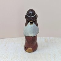 1990s Hand-Painted Clay Man Whistle – Rustic Global Folk Art Ocarina