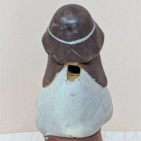 1990s Hand-Painted Clay Man Whistle – Rustic Global Folk Art Ocarina