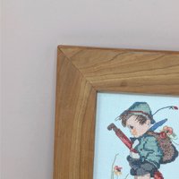 Vintage M.J. Hummel It Looks Like Rain: Framed Cross-stitch