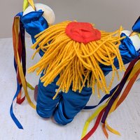 1984 Dakin Plush Clown Hanging – Vintage Rainbow Wall Decor 80s Nursery Art