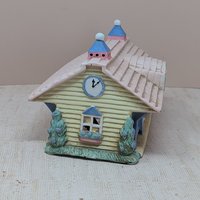 1990s Midwest Cottontail Lane Station – Pastel Easter Village Porcelain Train Depot