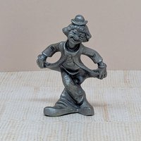 1980s Pewter Clown Figurine Set – Miniature Circus Vibe Curio Shelf Collection