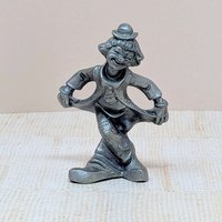 1980s Pewter Clown Figurine Set 