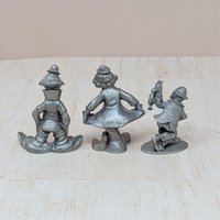 1980s Pewter Clown Figurine Set 