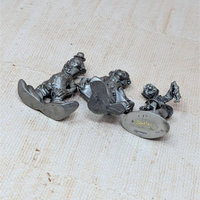 1980s Pewter Clown Figurine Set 
