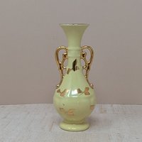 Vintage Yellow & Gold Ceramic Vase Collection – Mid Century Spring Decor