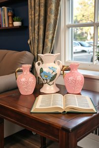 Vintage Pink Ceramic Vase Collection
