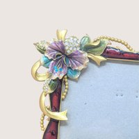 Vintage Jeweled High Heel Enamel Photo Frame 