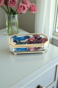 Vintage Joan Baker Glass Jewelry Box
