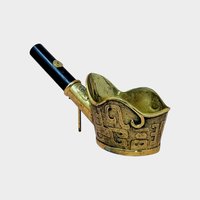 1950 Chinese Brass Silk Iron – Mid-century Living Room Global Decor