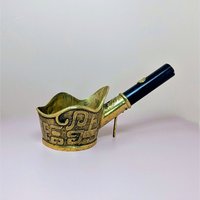 1950 Chinese Brass Silk Iron – Mid-century Living Room Global Decor