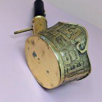 1950 Chinese Brass Silk Iron – Mid-century Living Room Global Decor