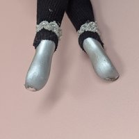 Vintage Kingstate Porcelain Harlequin – Purple & Silver Jester Doll