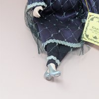 Vintage Kingstate Porcelain Harlequin – Purple & Silver Jester Doll