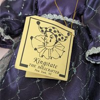 Vintage Kingstate Porcelain Harlequin – Purple & Silver Jester Doll