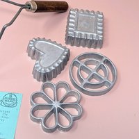 Nordic Ware Double Rosette & Timbale Iron – Vintage Heavy Aluminum Baker's Set