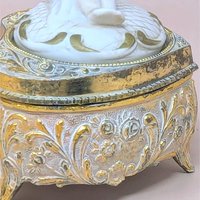 Vintage Gilt Cherub Trinket Box 