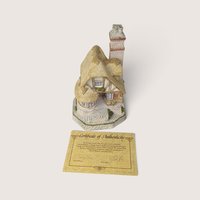 Signed Vintage David Winter Cottage: Audrey's Tea Room Miniature Sculpture