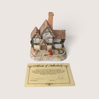 Signed Vintage David Winter Cottage: The Post Office Miniature Sculpture