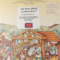 Signed Vintage David Winter Cottage: The Post Office Miniature Sculpture