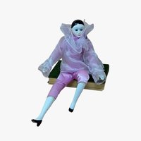 1980 Pink Pierrot Clown Doll – 1980s Theatrical Gallery Piece